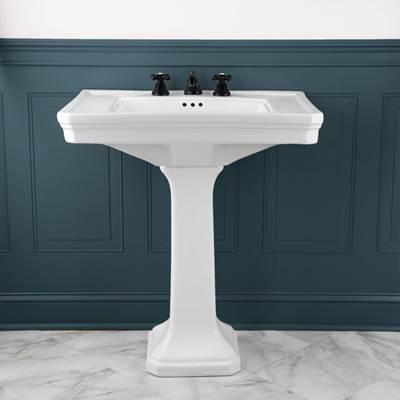 32 Inch Pedestal Sink - 8 Inch - No Backsplash by Maidstone
