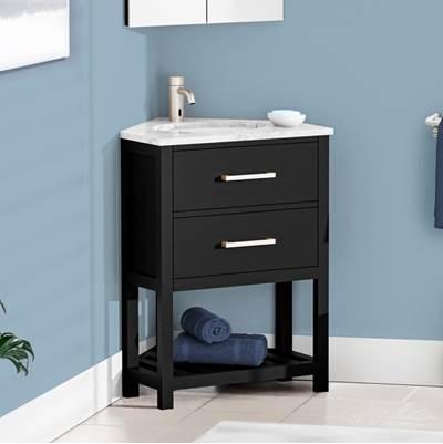 24'' Corner Vanity Black by Maidstone