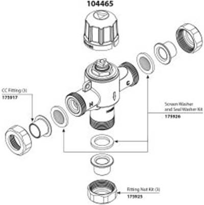 Adjustable temperature thermostatic mixing valve 1/2'' CC connections by Moen Commercial