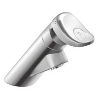 Chrome one-handle metering lavatory faucet by Moen Commercial