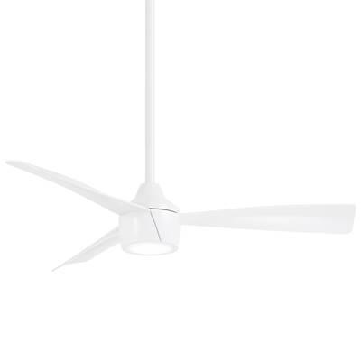 Skinnie 44 in. LED Indoor Flat White Ceiling Fan with Remote by Minka Aire