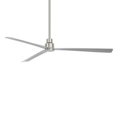 Simple 65 in. Brushed Nickel Wet Ceiling Fan with Remote