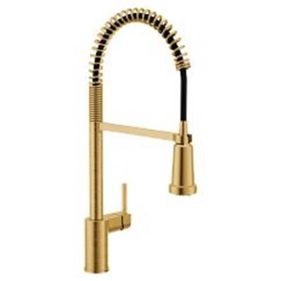 Brushed Gold One-Handle Filtering Pulldown Kitchen Faucet by Moen