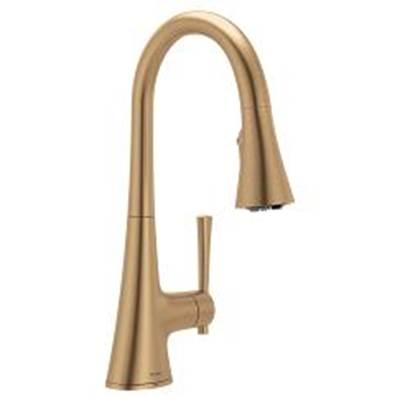 Bronzed gold (bzg) one-handle filtering pulldown kitchen faucet by Moen