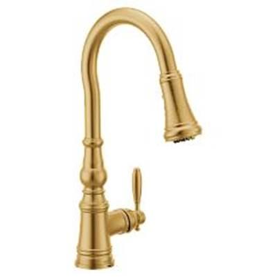 Brushed Gold One-Handle Kitchen Faucet by Moen