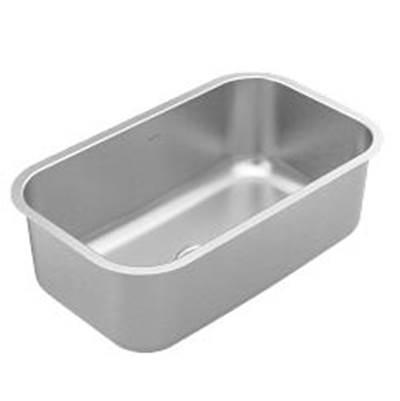 30'' x 18'' stainless steel 18 gauge single bowl sink by Moen