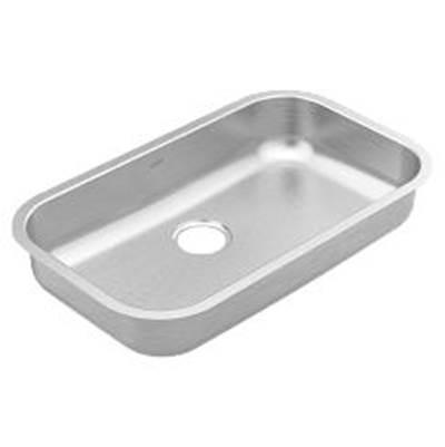 30'' x 18'' stainless steel 18 gauge single bowl sink by Moen