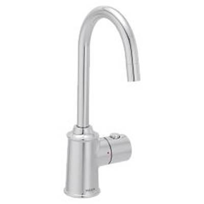 Chrome one-handle undermount beverage faucet by Moen