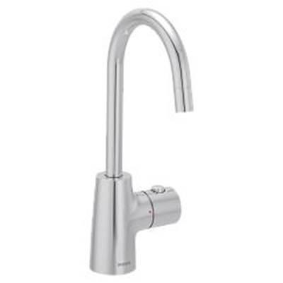 Chrome one-handle undermount beverage faucet by Moen