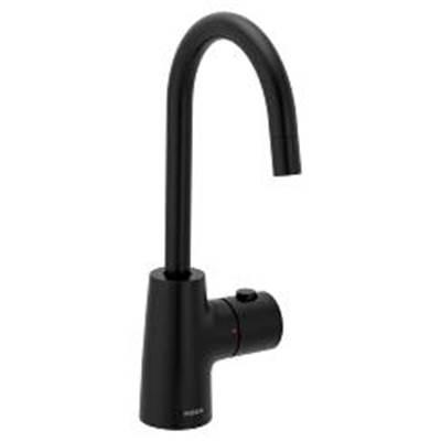 Matte black one-handle undermount beverage faucet by Moen