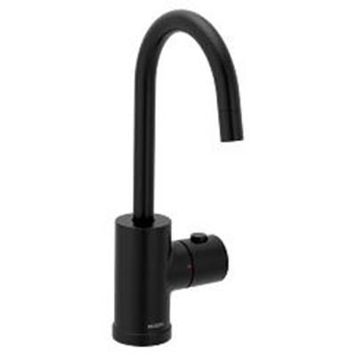 Matte black one-handle undermount beverage faucet