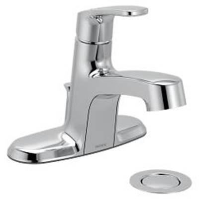 Chrome one-handle bathroom faucet by Moen