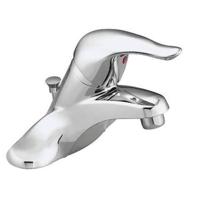Chrome one-handle bathroom faucet by Moen
