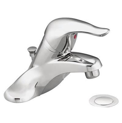 Chrome one-handle bathroom faucet by Moen