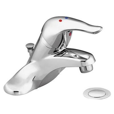 Chrome one-handle bathroom faucet by Moen