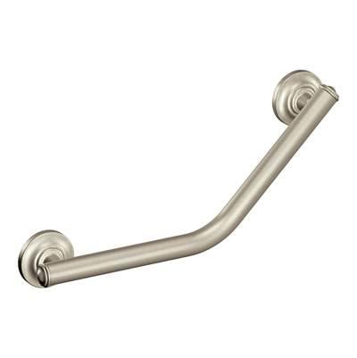 Brushed Nickel 16'' Angled Grab Bar by Moen
