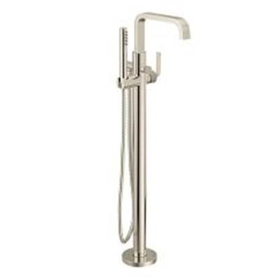 Brushed Nickel/Polished Nicke One-Handle Tub Filler Includes Hand Shower by Moen