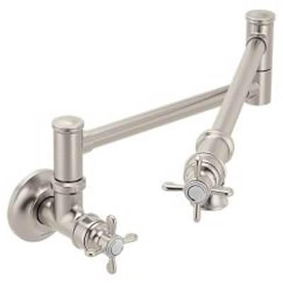 Spot resist stainless two-handle kitchen faucet