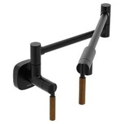 Matte black two-handle kitchen faucet by Moen