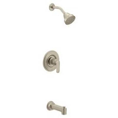 Brushed nickel Posi-Temp(R) tub/shower by Moen
