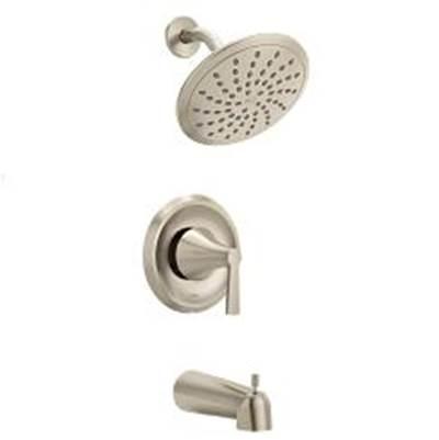 Brushed nickel Posi-Temp(R) tub/shower by Moen