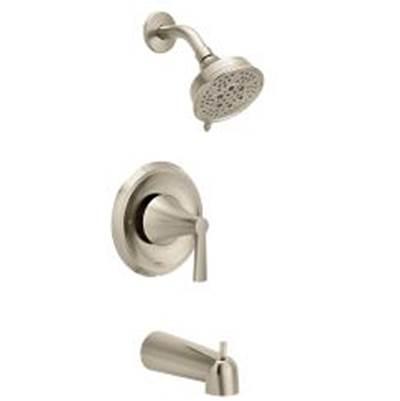 Brushed nickel Posi-Temp(R) tub/shower by Moen