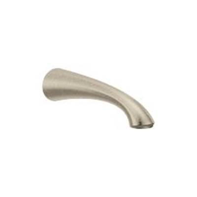 Brushed nickel tub filler by Moen