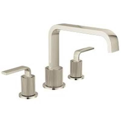 Brushed Nickel/Polished Nicke Two-Handle Roman Tub Faucet by Moen