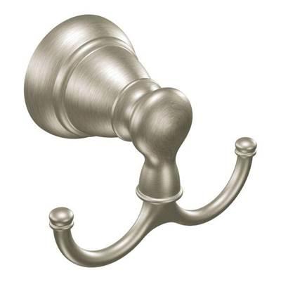 Brushed Nickel Double Robe Hook by Moen