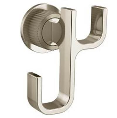 Brushed Nickel/Polished Nicke Double Robe Hook by Moen