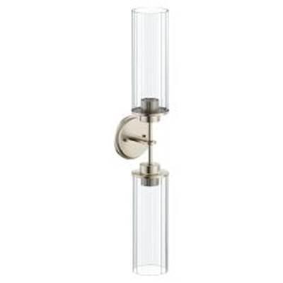 Brushed Nickel Two Globe Bath Light by Moen