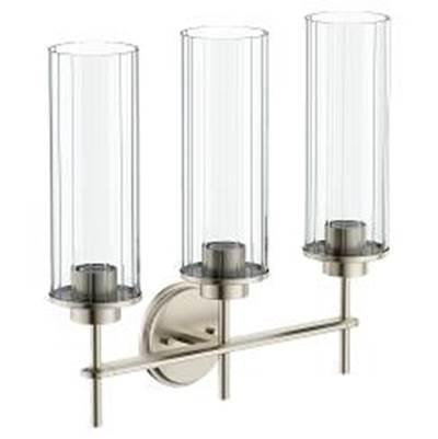 Brushed Nickel Three Globe Bath Light by Moen