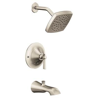 Flara Posi-Temp Eco-Performance 1-Handle Tub and Shower Faucet Trim Kit in Brushed Nickel (Valve Sold Separately) by Moen