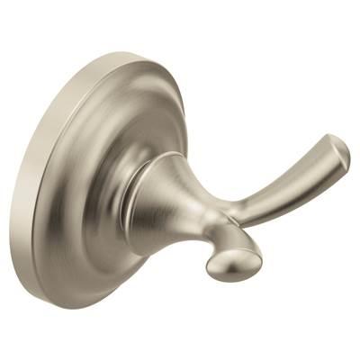 Brushed Nickel Double Robe Hook by Moen
