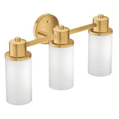 Brushed Gold Three Globe Bath Light by Moen