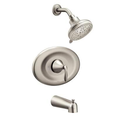 Eva Posi-Temp Eco-Performance Tub and Shower Trim Kit, Valve Required, Brushed Nickel by Moen