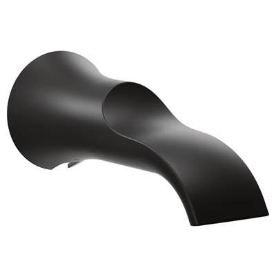 Doux 1/2-Inch Slip Fit Connection Non-Diverting Tub Spout, Matte Black by Moen