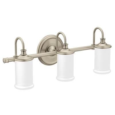 Brushed Nickel Three Globe Bath Light by Moen