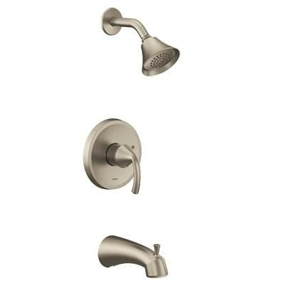 Glyde M-CORE 2-Series Eco Performance 1-Handle Tub and Shower Trim Kit in Brushed Nickel (Valve Sold Separately) by Moen