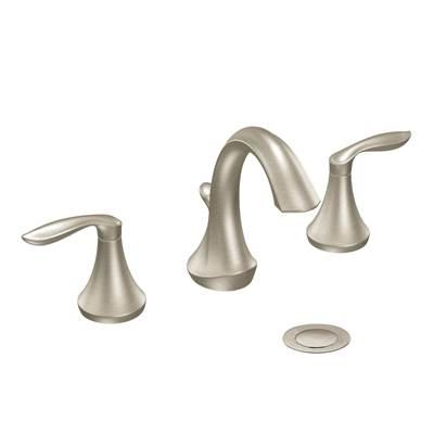 Eva 8 in. Widespread 2-Handle High-Arc Bathroom Faucet Trim Kit in Brushed Nickel (Valve Sold Separately) by Moen