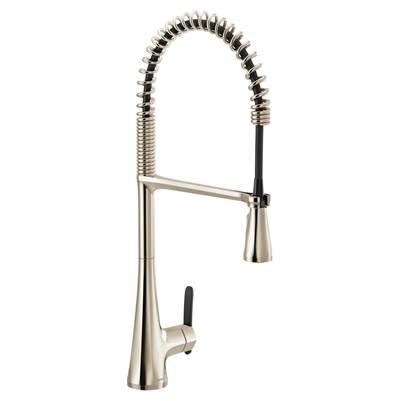 Sinema Single-Handle Pull-Down Sprayer Kitchen Faucet with Power Clean and Spring Spout in Polished Nickel