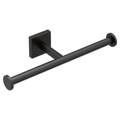 Matte Black Double Paper Holder by Moen