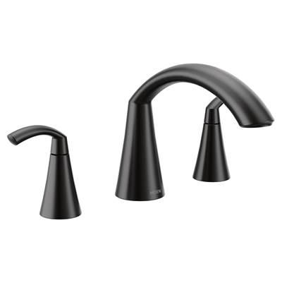 Glyde 2-Handle High-Arc Roman Tub Faucet in Matte Black (Valve Sold Separately) by Moen