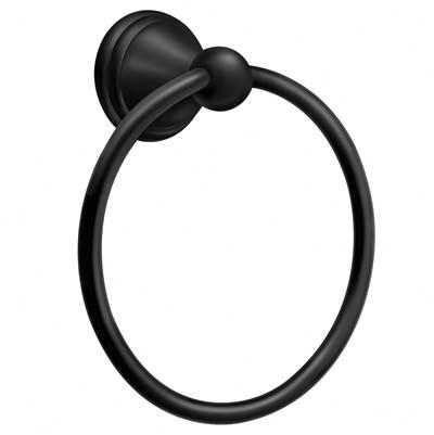 Matte Black Towel Ring by Moen