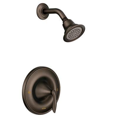 Eva Single-Handle 1-Spray Posi-Temp Shower Faucet Trim Kit in Oil Rubbed Bronze (Valve Sold Separately) by Moen