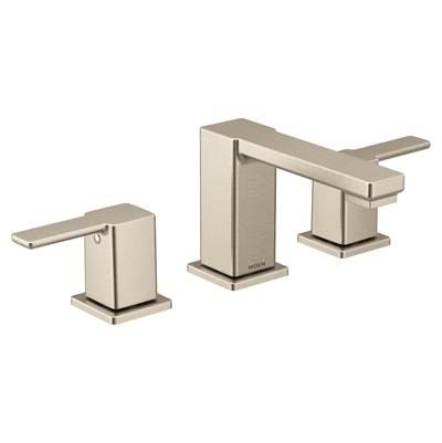 90 Degree Two-Handle Widespread Modern Bathroom Faucet, Valve Required, Brushed Nickel by Moen