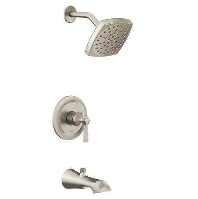 Flara M-CORE 2-Series Eco Performance 1-Handle Tub and Shower Trim Kit in Brushed Nickel (Valve Sold Separately) by Moen