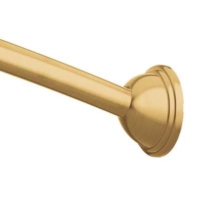 Brushed Gold Adjustable Curved Shower Rod by Moen