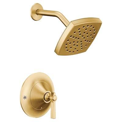 Flara Posi-Temp Rain Shower 1-Handle Shower Only Faucet Trim Kit in Brushed Gold (Valve Sold Separately) by Moen