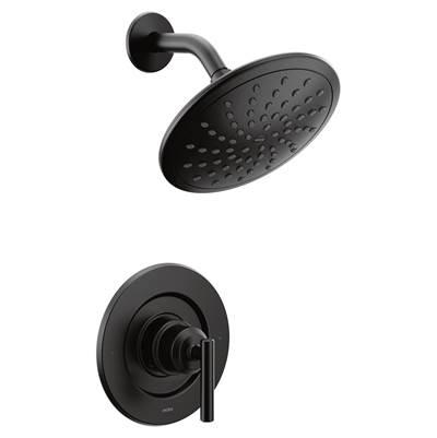 Gibson Posi-Temp Pressure Balancing Modern Shower Only Trim with 8-Inch Eco-Performance Rainshower, Valve Required, Matte Black